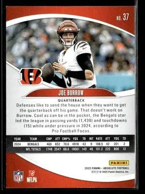 2025 Panini Absolute Joe Burrow #37 Retail Cincinnati Bengals - Football Card Single
