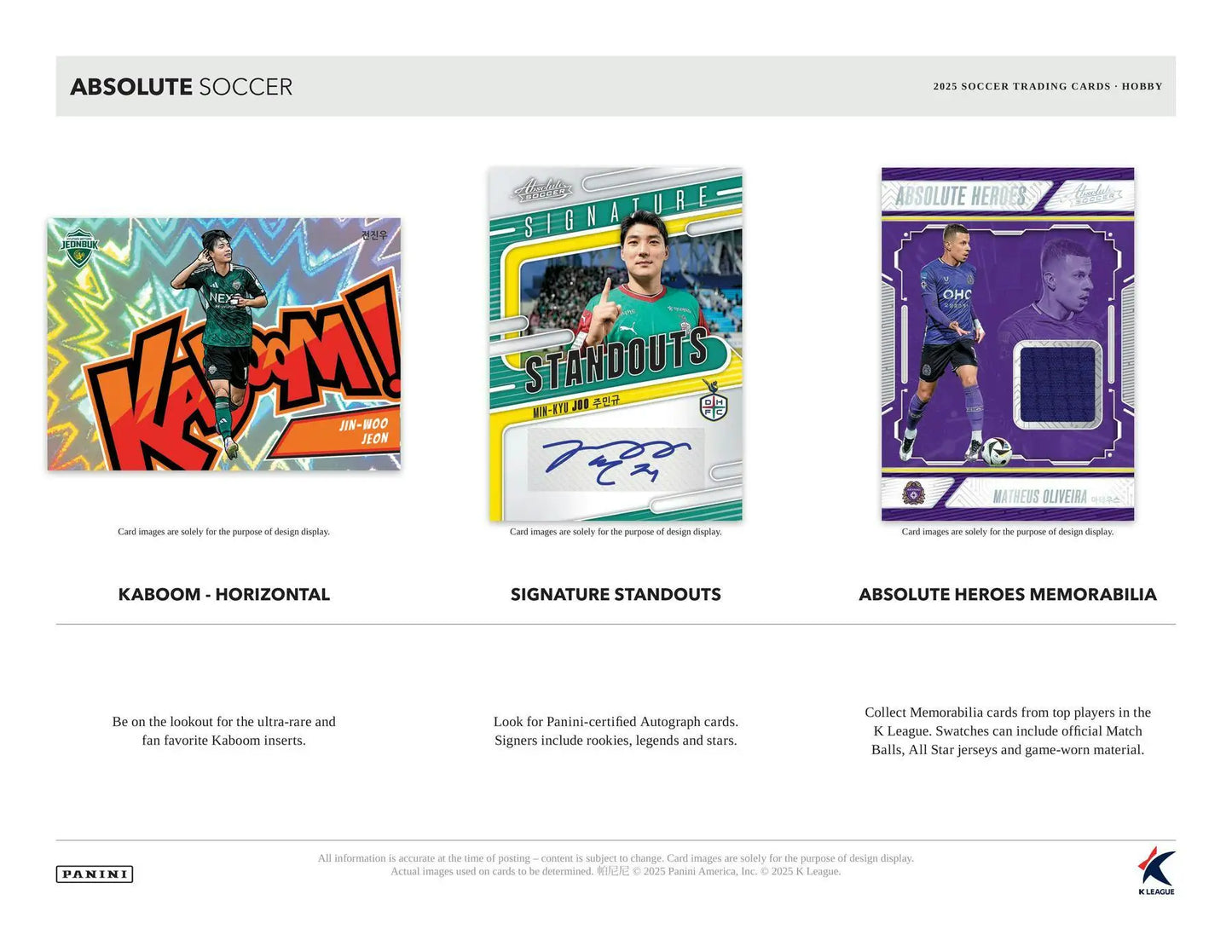 2025 Panini Absolute K League Soccer Hobby Box | Columbia Sports Cards - Sports Card Hobby Boxes