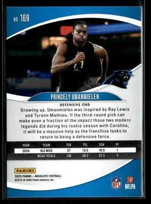 2025 Panini Absolute Princely Umanmielen #169 Retail RC Carolina Panthers - Football Card Single