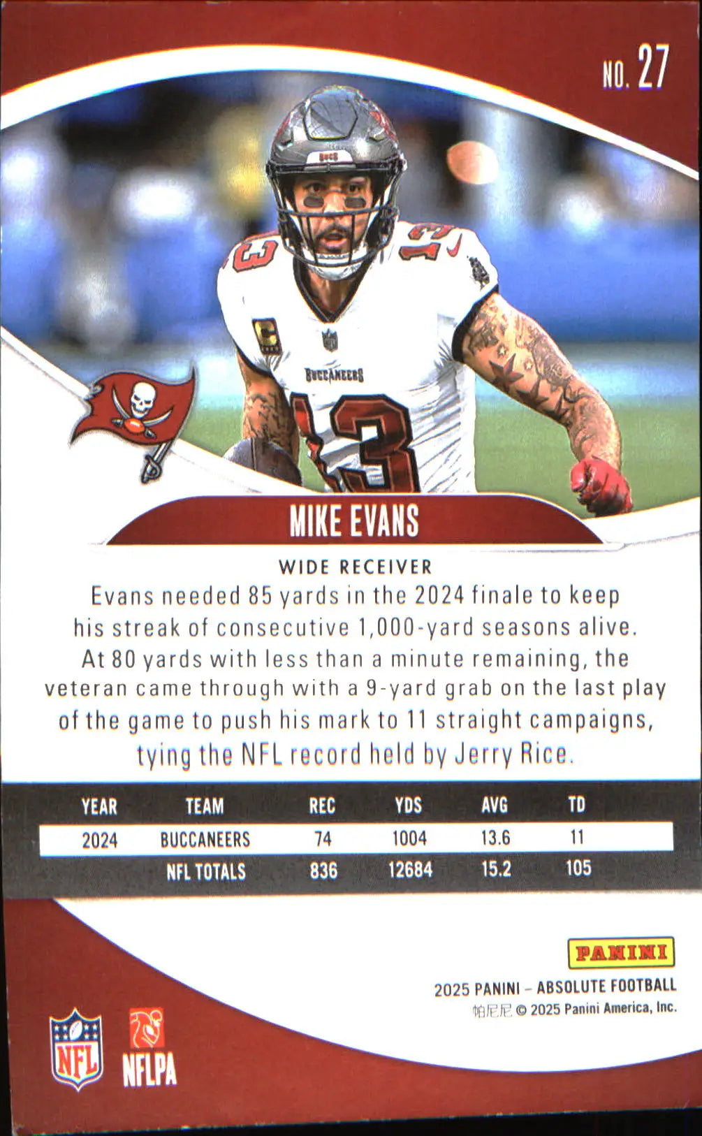 2025 Panini Absolute Retail #27 Mike Evans - Football Card Single