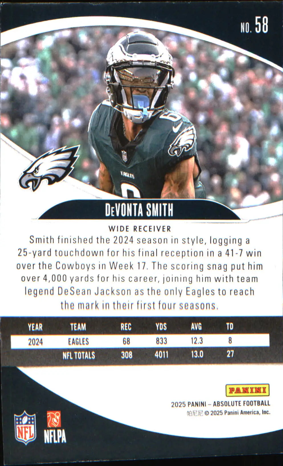 2025 Panini Absolute Retail #58 DeVonta Smith - Football Card Single