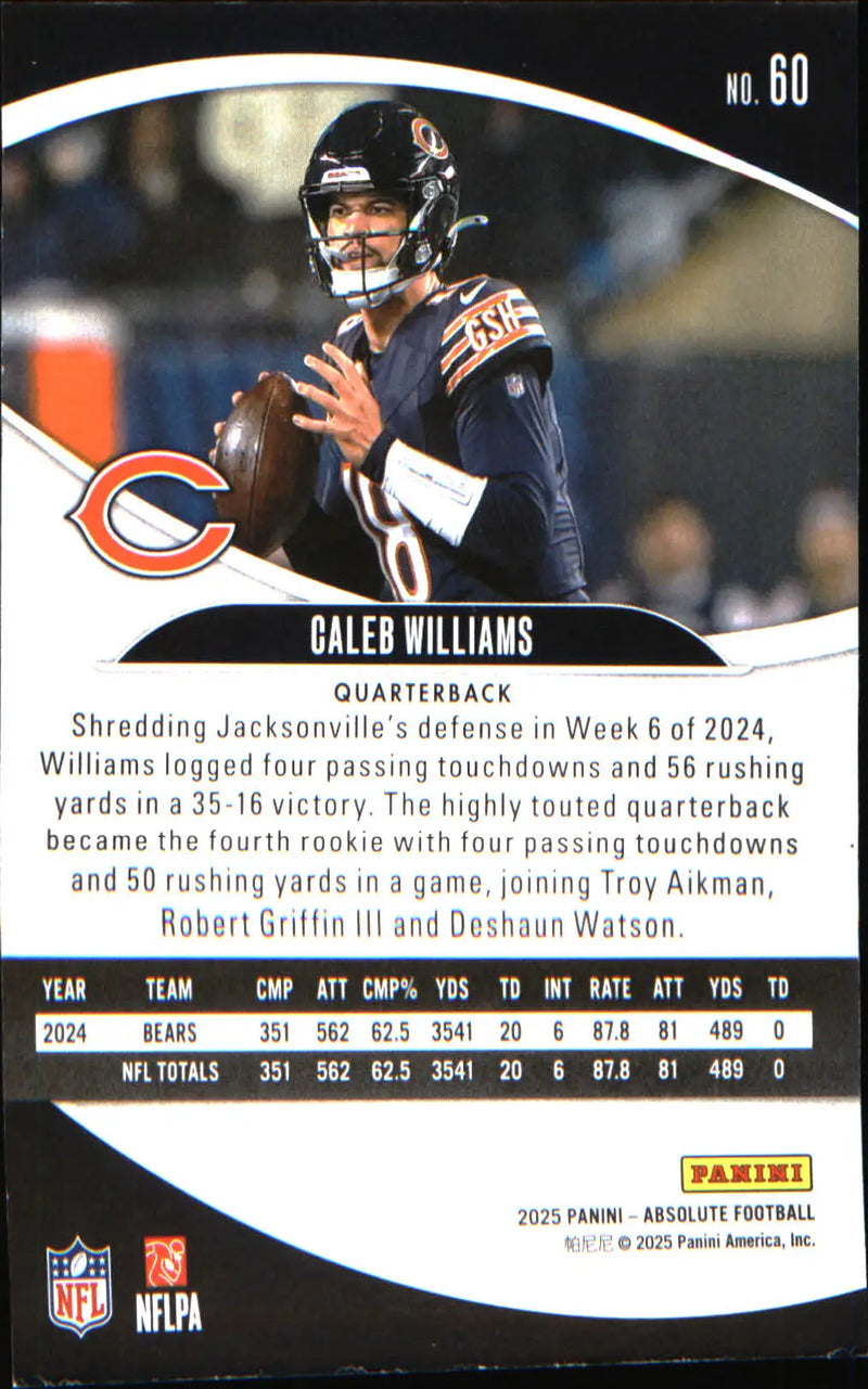 2025 Panini Absolute Retail #60 Caleb Williams - Football Card Single