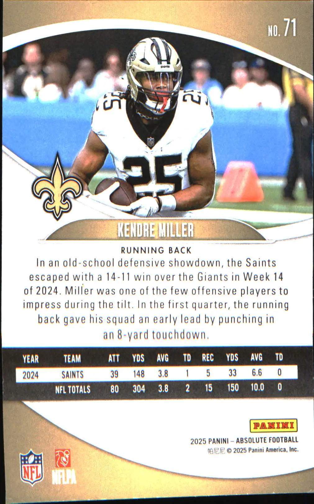 2025 Panini Absolute Retail #71 Kendre Miller - Football Card Single