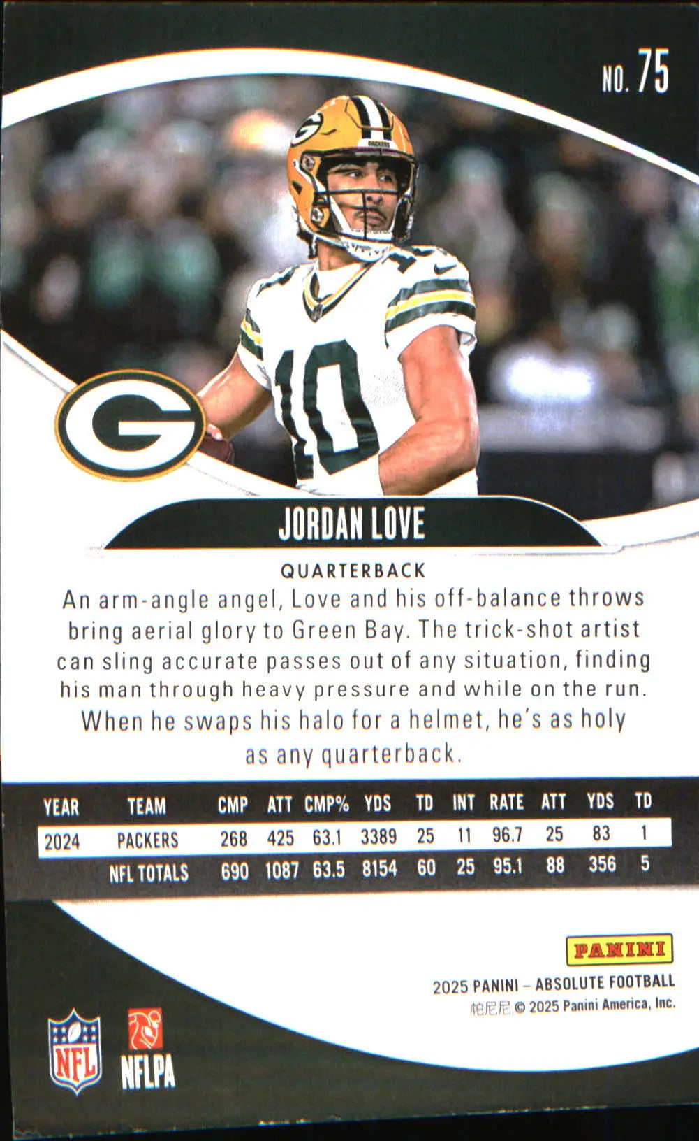 2025 Panini Absolute Retail #75 Jordan Love - Football Card Single