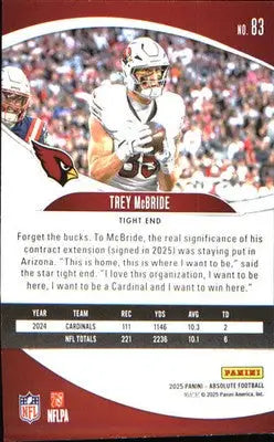 2025 Panini Absolute Retail #83 Trey McBride - Football Card Single
