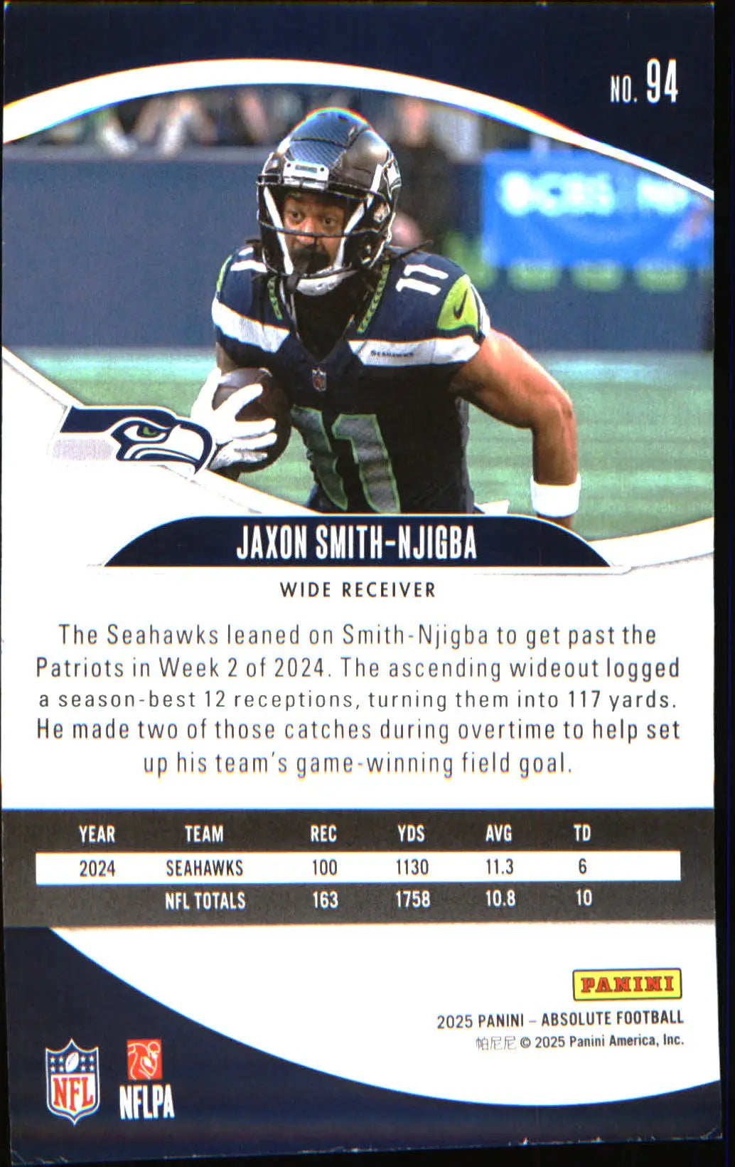 2025 Panini Absolute Retail #94 Jaxon Smith-Njigba - Football Card Single