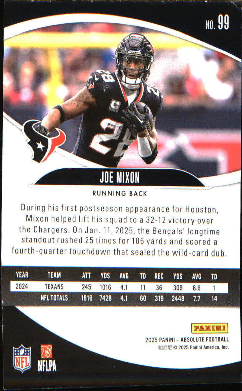 2025 Panini Absolute Retail #99 Joe Mixon