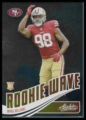 2025 Panini Absolute #RW‑MWS Mykel Williams Rookie Wave Football Insert RC - Football Card Single