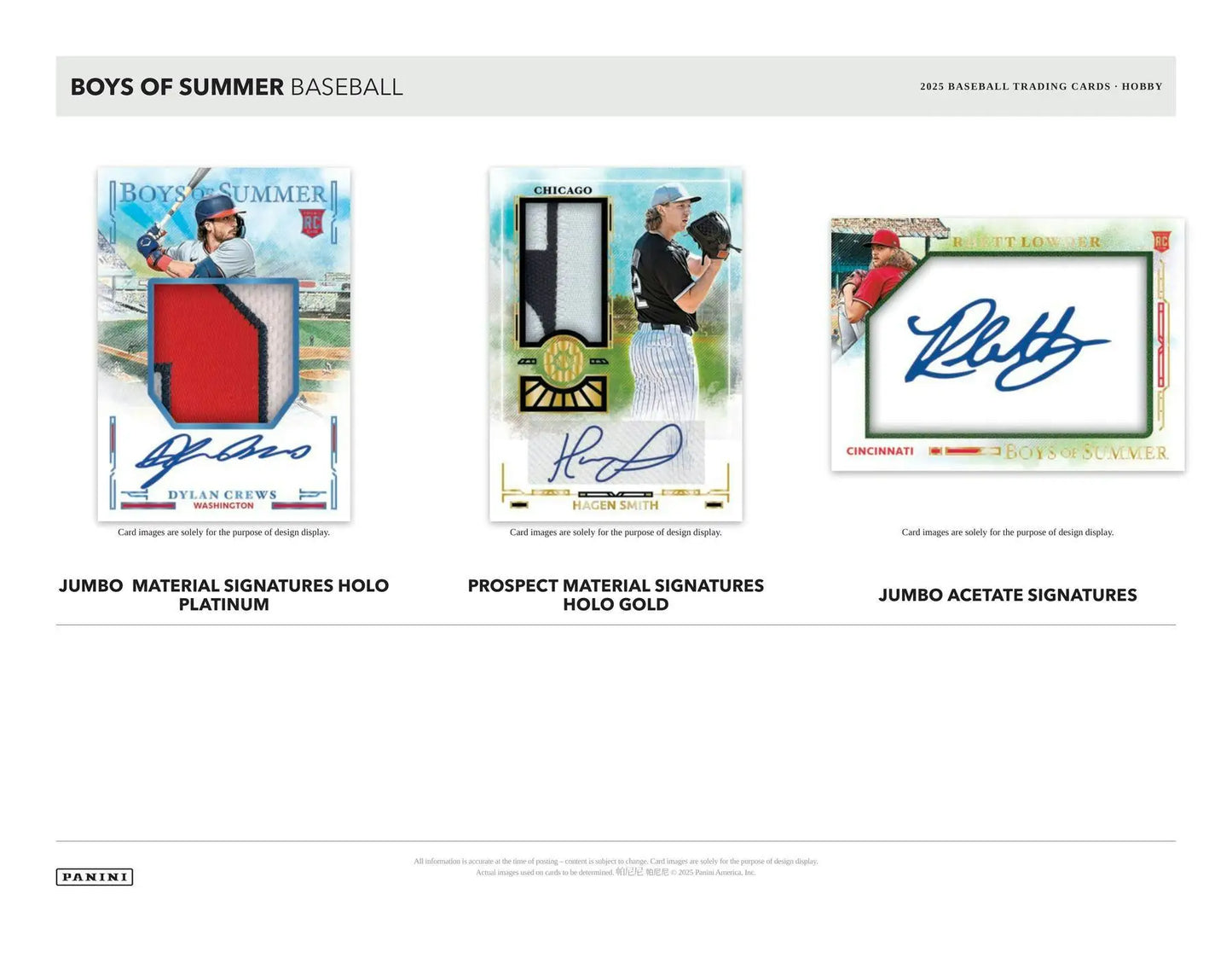 2025 Panini Boys of Summer Baseball Hobby Box | Columbia Sports Cards - Sports Card Hobby Boxes