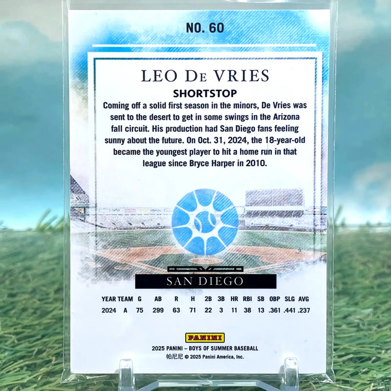 2025 Panini Boys Of Summer Leo De Vries Blue /99 Athletics/Padres KM25 - Baseball Card Single
