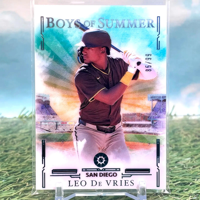 2025 Panini Boys Of Summer Leo De Vries Blue /99 Athletics/Padres KM25 - Baseball Card Single