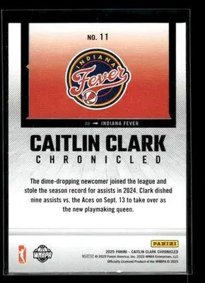2025 Panini Caitlin Clark Chronicled Caitlin Clark #11 Indiana Fever - Basketball Card Single