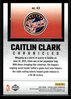 2025 Panini Caitlin Clark Chronicled Caitlin Clark #43 Indiana Fever - Basketball Card Single