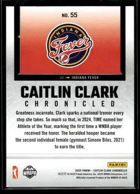 2025 Panini Caitlin Clark Chronicled Caitlin Clark #55 Indiana Fever - Basketball Card Single