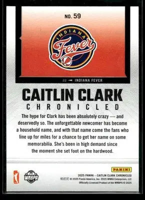 2025 Panini Caitlin Clark Chronicled Caitlin Clark #59 Holo Indiana Fever - Basketball Card Single