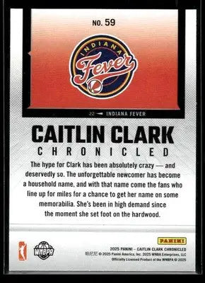 2025 Panini Caitlin Clark Chronicled Caitlin Clark #59 Indiana Fever - Basketball Card Single
