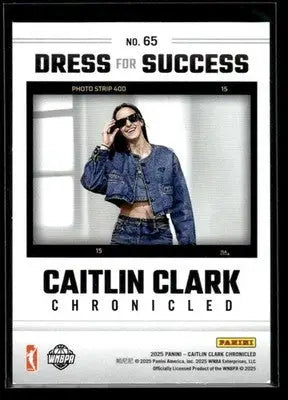 2025 Panini Caitlin Clark Chronicled Caitlin Clark #65 Indiana Fever - Basketball Card Single