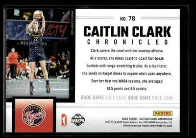 2025 Panini Caitlin Clark Chronicled Caitlin Clark #78 Indiana Fever - Basketball Card Single