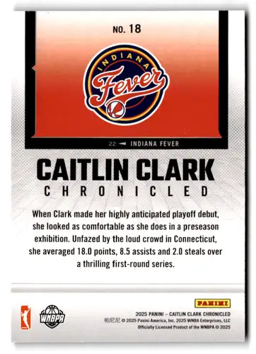 2025 Panini Caitlin Clark Chronicled Red Cracked Ice #18 Caitlin Clark ID:83130 - Basketball Card Single