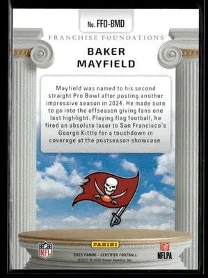 2025 Panini Certified Baker Mayfield #FFO-BMD Franch Found Mirror Pink SN #/199 - Football Card Single