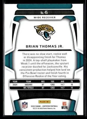 2025 Panini Certified Brian Thomas Jr. #45 Jacksonville Jaguars - Football Card Single
