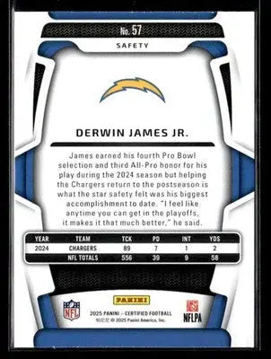 2025 Panini Certified Derwin James Jr. #57 Los Angeles Chargers - Football Card Single