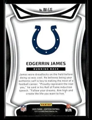 2025 Panini Certified Edgerrin James #IM-EJS Immortals Indianapolis Colts - Football Card Single