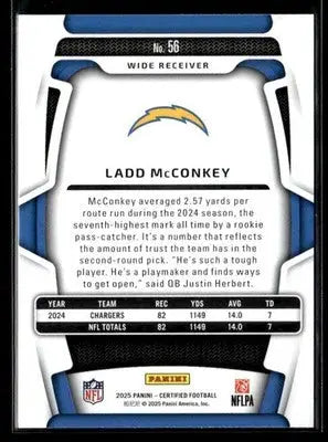 2025 Panini Certified Ladd McConkey #56 Los Angeles Chargers - Football Card Single