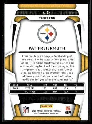 2025 Panini Certified Pat Freiermuth #85 Pittsburgh Steelers - Football Card Single