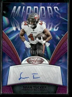 2025 Panini Certified Sean Tucker #MS-STU Mirror Sigs Purple SN,AU #/125 - Football Card Single