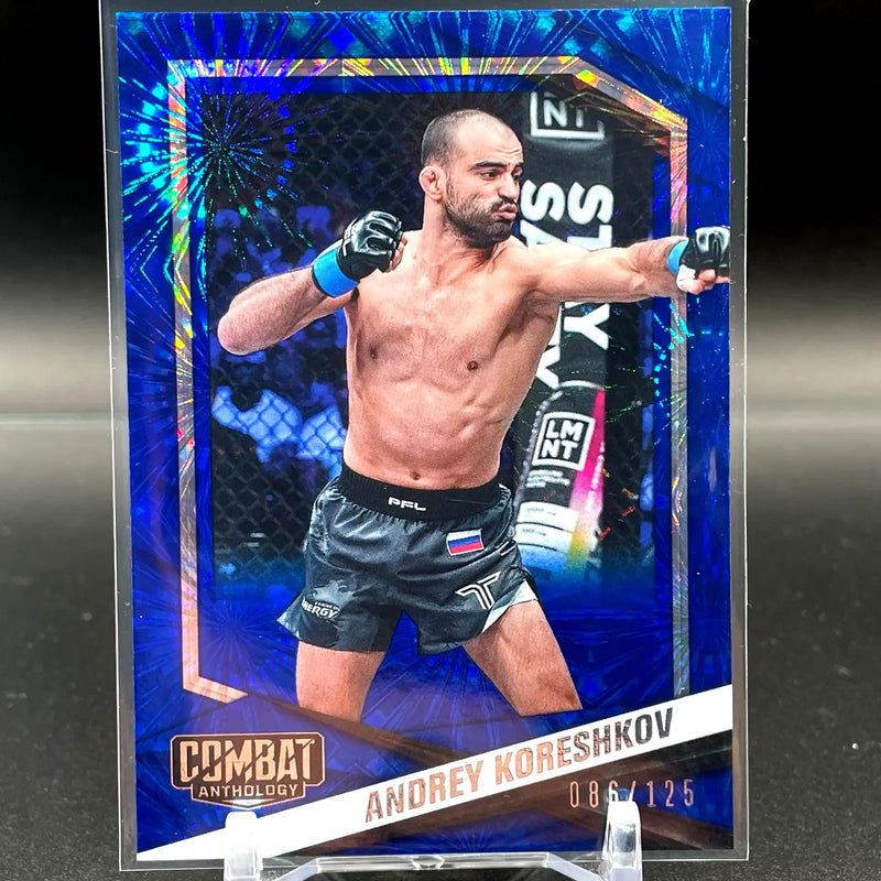 2025 Panini Combat #52 Andrey Koreshkov Blue Firework /125 - UFC/MMA Card Single