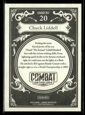 2025 Panini Combat Anthology Chuck Liddell #20 Golden Age UFC