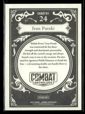 2025 Panini Combat Anthology Ivan Putski #24 Golden Age WWF
