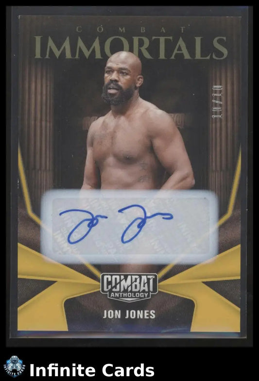 2025 Panini Combat Anthology JON JONES #2 Gold Prizm #10/10 Immortals Auto - UFC/MMA Card Single