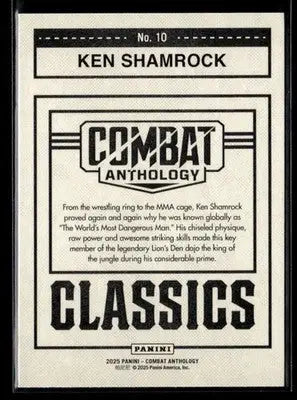 2025 Panini Combat Anthology Ken Shamrock #10 Classics UFC - UFC/MMA Card Single