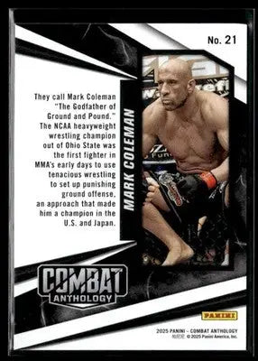 2025 Panini Combat Anthology Mark Coleman #21 Silver UFC - UFC/MMA Card Single