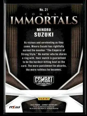 2025 Panini Combat Anthology Minoru Suzuki #21 Combat Immortals NJPW - Other