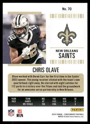 2025 Panini Contenders Chris Olave #70 Football - Football Card Single
