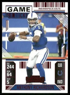 2025 Panini Contenders Football Anthony Richardson #42 Football - Football Card Single