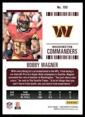 2025 Panini Contenders Football Bobby Wagner #100 Football - Football Card Single