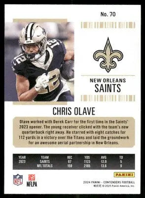 2025 Panini Contenders Football Chris Olave #70 Gold Football - Football Card Single