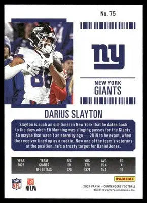 2025 Panini Contenders Football Darius Slayton #75 Football - Football Card Single