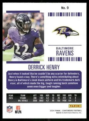 2025 Panini Contenders Football Derrick Henry #9 Red Football - Football Card Single