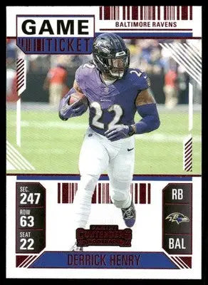 2025 Panini Contenders Football Derrick Henry #9 Red Football - Football Card Single