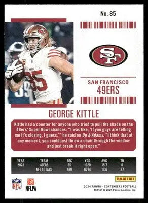 2025 Panini Contenders Football George Kittle #85 Football - Football Card Single