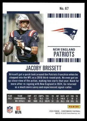 2025 Panini Contenders Football Jacoby Brissett #67 Football - Football Card Single