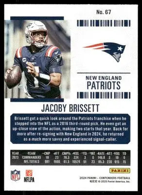 2025 Panini Contenders Football Jacoby Brissett #67 Football - Football Card Single