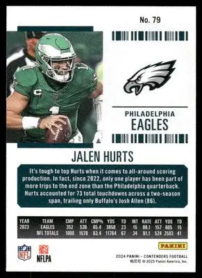 2025 Panini Contenders Football Jalen Hurts #79 Football - Football Card Single