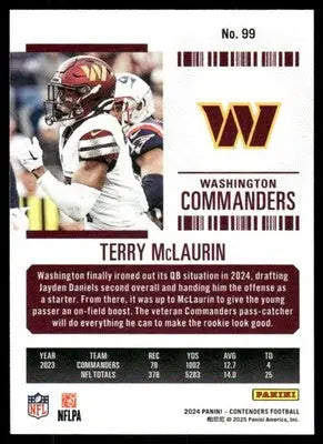 2025 Panini Contenders Football Terry McLaurin #99 Football - Football Card Single