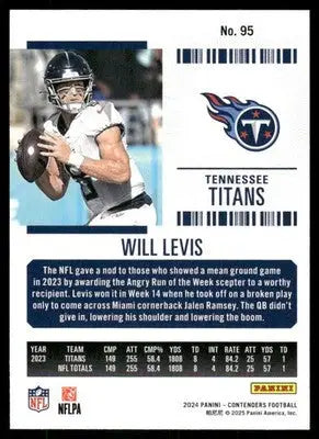 2025 Panini Contenders Football Will Levis #95 Football - Football Card Single